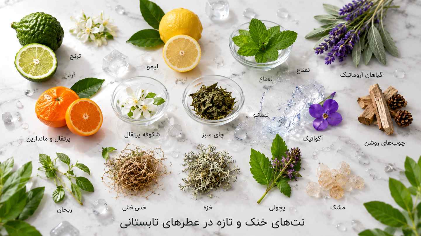 نت ها و رایحه های عطرهای خنک